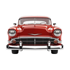 Plakat Retro car front side. Transparent isolated background. AI generated