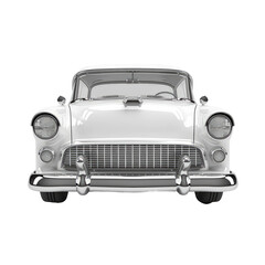 Naklejka premium Retro car front side. Transparent isolated background. AI generated