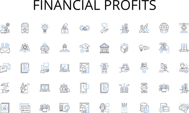 Financial profits line icons collection. Ownership, Title, Deed, Possession, Estate, Domain, Tenure vector and linear illustration. Real estate,Freehold,Leasehold outline signs set