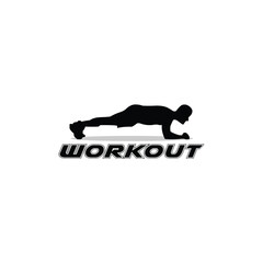 silhouette of workout logo vector