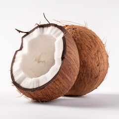 Coconut isolated on transparent background cutout, generative AI