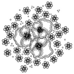 Vector beautiful flower for coloring book or page