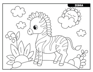 Zebra coloring pages for kids