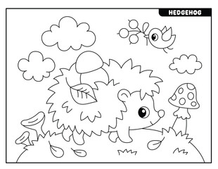 Hedgehog coloring pages for kids
