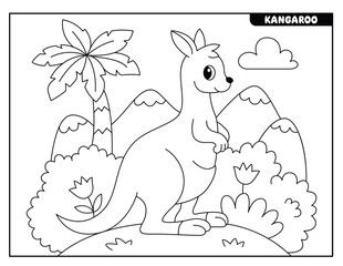 Kangaroo coloring pages for kids