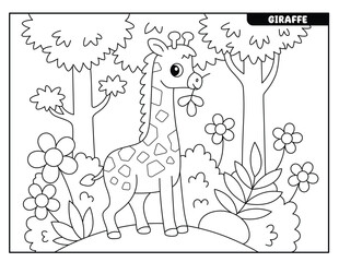 Giraffe coloring pages for kids