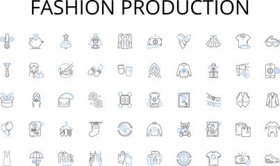 Fashion production line icons collection. Empowerment, Resilience, Health, Education, Advocacy, Hope, Prevention vector and linear illustration. Progress,Opportunity,Awareness outline signs set
