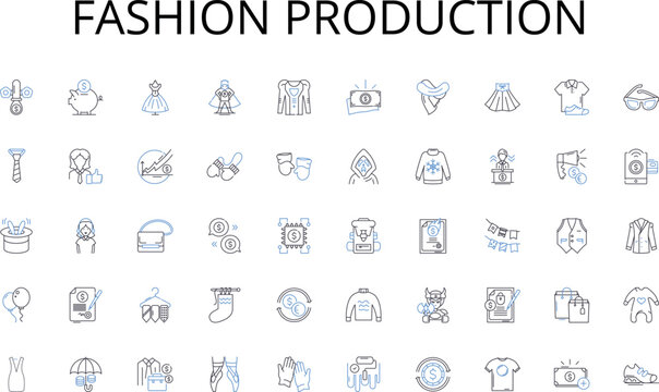 Fashion production line icons collection. Empowerment, Resilience, Health, Education, Advocacy, Hope, Prevention vector and linear illustration. Progress,Opportunity,Awareness outline signs set