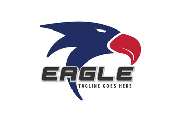 American Eagle Hawk Falcon Head for Sport Team Logo Design vector
