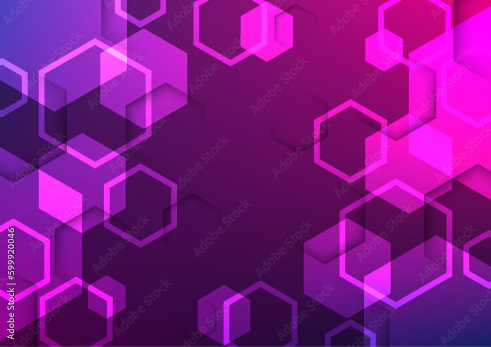 Poster hexagon abstract technology background display concept by vector hexagon