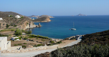 Fototapeta na wymiar Vagi beach on Patmos island, Greece