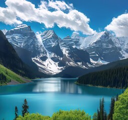 Obraz na płótnie Canvas lake and mountains