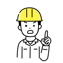 かわいい人物のイラストシリーズ _ 男性の作業員 _ 注意　