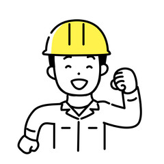 かわいい人物のイラストシリーズ _ 男性の作業員 _ 歩く　