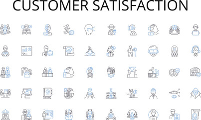 Customer satisfaction line icons collection. Training, Learning, Mentorship, Skill-building, Apprenticeship, Succession, Journeyman vector and linear illustration. Apprentices,Classroom,Trades outline