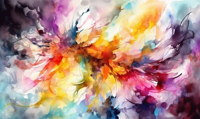  a painting of a colorful flower with lots of colors on it.  generative ai