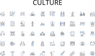 Culture line icons collection. iOS, Android, ReactNative, Flutter, Swift, Kotlin, Java vector and linear illustration. Xamarin,Ionic,PhGap outline signs set