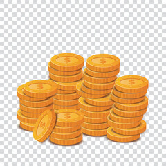 Vector pattern with stacks of gold coins