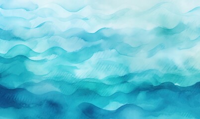  a painting of a blue ocean with a white sky in the background.  generative ai