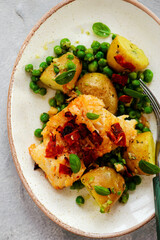 Cod fillet with potato  pesto salad...style hugge.