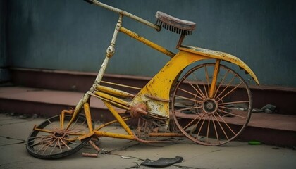 Old rusty bicycle Generative AI