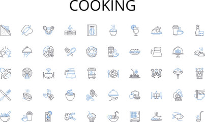 Cooking line icons collection. MBA, Management, Business, Entrepreneurship, Finance, Accounting, Strategy vector and linear illustration. Leadership,Marketing,Innovation outline signs set