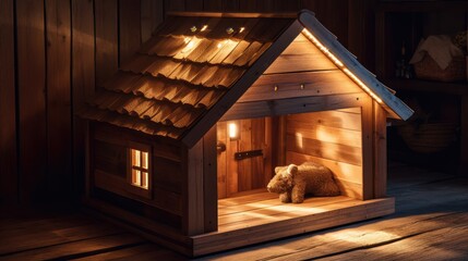 pet house with lights