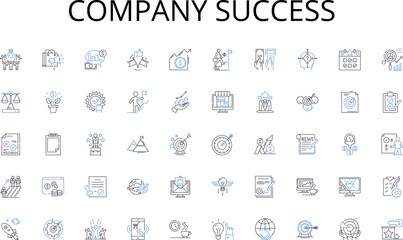 Company success line icons collection. Superposition, Entanglement, Wave-particle duality, Uncertainty, Quantum mechanics, Observer effect, Tunnelling vector and linear illustration. Interference