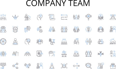 Company team line icons collection. Flexibility, Independence, Freelance, Hustle, Innovation, Mobility, Opportunity vector and linear illustration. Diversity,Entrepreneurship,Technology outline signs