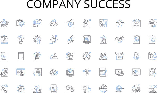 Company success line icons collection. Superposition, Entanglement, Wave-particle duality, Uncertainty, Quantum mechanics, Observer effect, Tunnelling vector and linear illustration. Interference