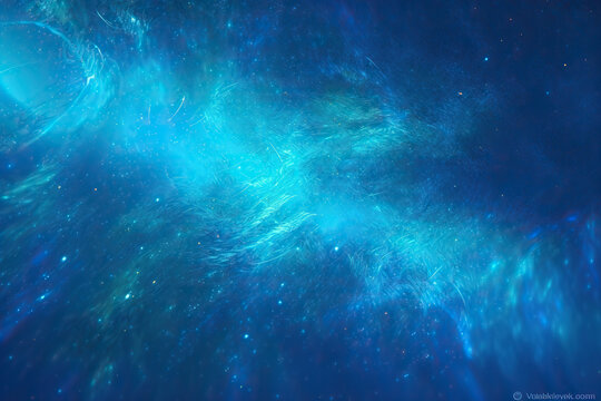 Blue white background, many stars in the galaxy. AI