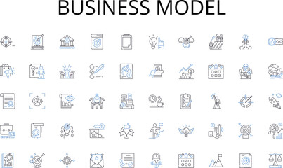 Business Model line icons collection. Home, Residence, Dwelling, Property, Abode, Shelter, Habitat vector and linear illustration. Accommodation,Domicile,Manor outline signs set