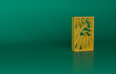 Orange Wooden beam icon isolated on green background. Lumber beam plank. Minimalism concept. 3D render illustration