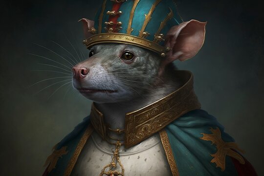 Premium Photo  Rat king medieval portrait neural network generated art