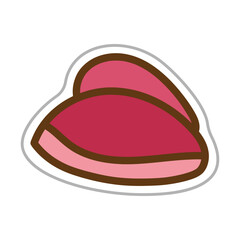 Sticker with candy. Cartoon vector color illustration.