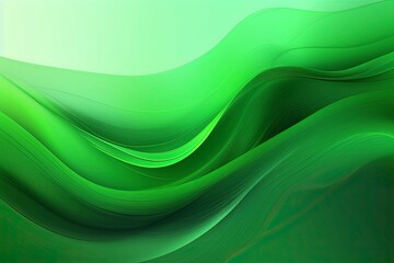 Abstract green wave background, illustration. Generative AI
