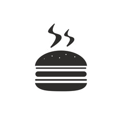 burger icon, flat vector illustration