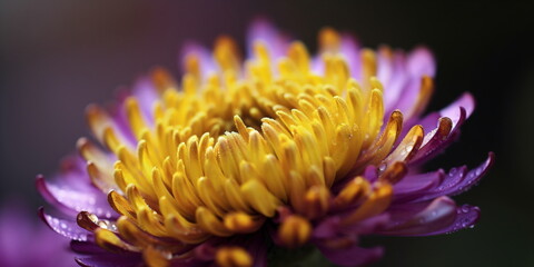 Lila Chrysantheme Blume Nahaufnahme Makrofotografie mit KI erstellt 