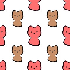 seamless pattern with bear toys
