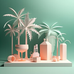 Fototapeta premium Generative ai illustration. Summer