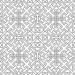 Vector seamless pattern. Modern stylish texture. Monochrome, linear abstract background.