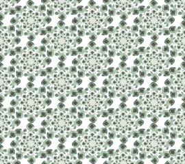 Creative seamless abstract geometrical shape flower pattern. simple flower Textile pattern graphic design. autumn winter texture,ornament,tiles,traditional green,gray pattern with white background.
