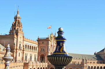 Obraz premium detail of the Spain square 