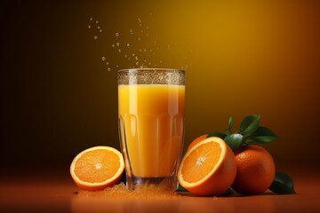 Fototapeta premium orange juice in a glass, ai generated, Generative AI