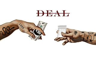 Parody of The Creation of Adam painting.
abstract collage drawing
Submit trading ISIS with dollar bills.