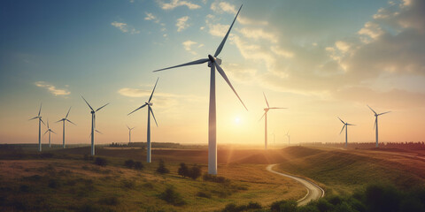 Obraz premium Generative ai illustration. Green energy.