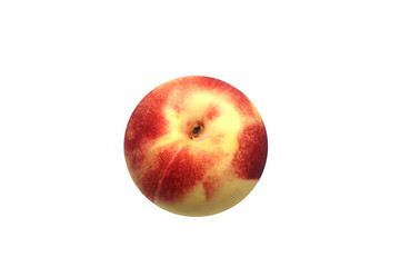 nectarine isolated. fruit isolated. nectarine top view.