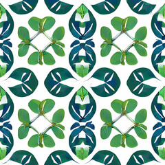 seamless pattern with green leaves