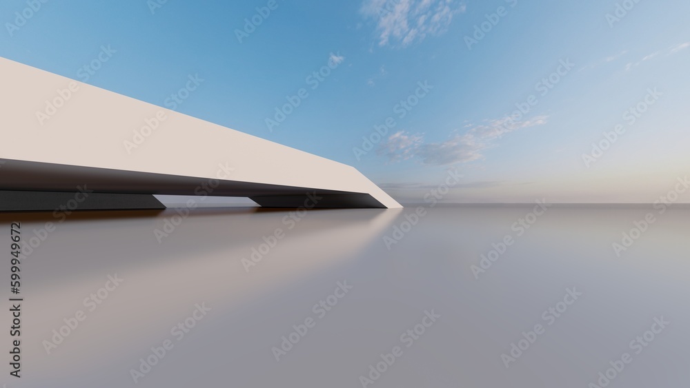 Poster 3d rendering architecture background building geometric shape