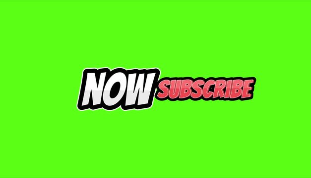 NOW SUBSCRIBE green screen button